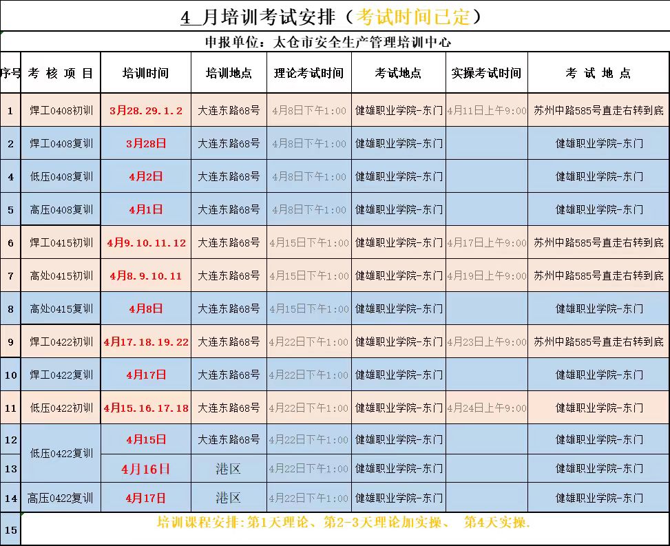 2024年4月培训考试安排已定，请悉知！(图1)